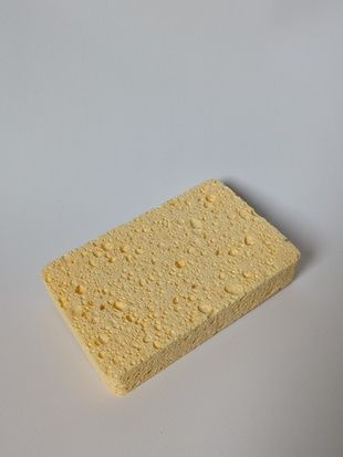 Кухонна губка з целюлози для миття посуду, прибирання в будинку світло-жовта 0052279 фото